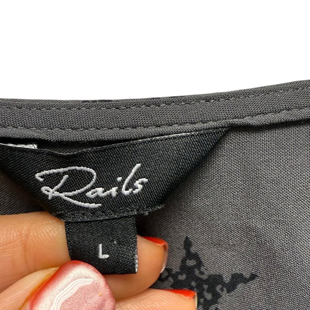 Rails Hillary Top Charcoal Cheetah Stars Women’s … - image 6